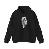 Silent Melodies Unisex Hoodie with Unique Face Design - Comfortable Heavy Blend Sweatshirt
